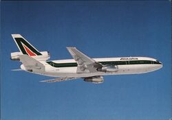 Alitalia McDonnell Douglas DC-10-30 Jet Airliner Postcard