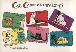 Cat Commemoratives - Allergic Person, Shedding, Pizza Postcard