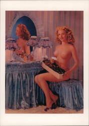 A Pleasant Surprise, 1946 Classic Nude Pin-Up Girl Postcard Risque & Nude Postcard Postcard