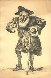 "An Old Jew" Judaica Willy Stiebar Postcard Postcard Postcard