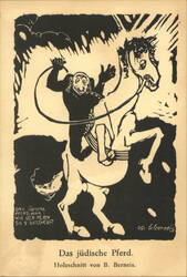 Antisemitic Caricature "The Jewish Horse" Postcard