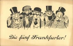 Five Gentlemen in Formal Wear, Frankfurt Postcard