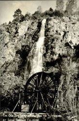 The Old Time Waterwheel And The Waterfall Postcard