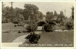 Electric Light Plant Park Spencer, IA Postcard Postcard