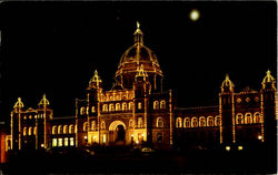 Parliament Buildings By Night Victoria, BC Canada British Columbia Postcard Postcard