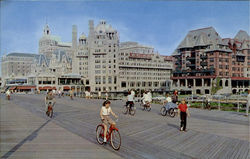 Bicycling On The Boardwalk Postcard