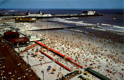 Bathers And The Beach Atlantic City, NJ Postcard Postcard