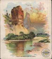 Cliffs on Green River Trade Card