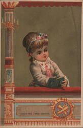 Girl in Loge at Comic Opera Trade Card