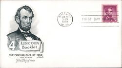 1958 4c Lincoln Booklet First Day Cover First Day Cover