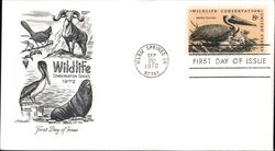 1972 8c Wildlife Conservation Series Brown Pelican First Day Cover First Day Cover