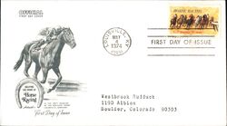 1974 10c Horse Racing First Day Cover First Day Cover