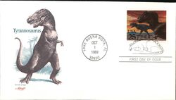 1989 25c Tyrannosaurus Dinosaur First Day Cover First Day Cover