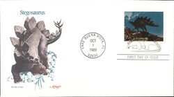 1989 25c Stegosaurus Dinosaur First Day Cover First Day Cover