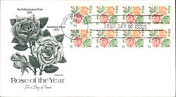 1978 15c Rose of the Year Block of Stamps First Day Cover First Day Cover