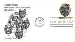 1980 15c Indian Masks Folk Art FDC First Day Cover