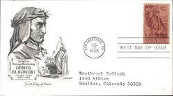 1965 5c Dante Alighieri 700th Birthday Anniversary First Day Cover First Day Cover