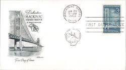 1958 3c Mackinac Bridge, Michigan First Day Cover First Day Cover