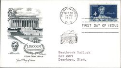 1959 4c Lincoln Sesquicentennial First Day Cover First Day Cover