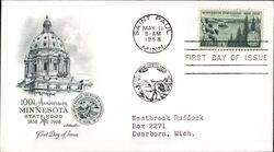 1958 3c Minnesota Statehood First Day Cover First Day Cover