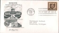 1953 3c Ohio Sesquicentennial First Day Cover First Day Cover