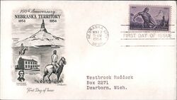 1954 3c Nebraska Territory Centennial First Day Cover First Day Cover