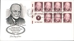 1972 8c Eisenhower First Class Postal Rate Revised Design Booklet First Day Cover