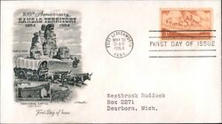 1954 3c Kansas Territory Centennial First Day Cover First Day Cover