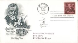 1960 4c Andrew Carnegie First Day Cover First Day Cover