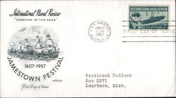 1957 3c International Naval Review First Day Cover First Day Cover