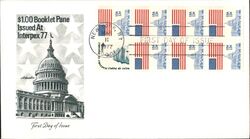 1977 13c US Flag Booklet Pane First Day Cover First Day Cover