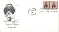 1981 12c Freedom of Conscience Block of Stamps First Day Cover First Day Cover