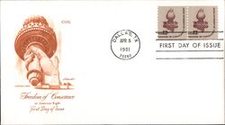 1981 12c Freedom of Conscience First Day Cover First Day Cover