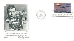 1977 13c Charles Lindbergh 50th Anniversary Solo Transatlantic Flight First Day Cover