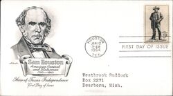 1964 5c Sam Houston First Day Cover First Day Cover