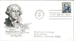 1967 5c George Washington Revised Design First Day Cover First Day Cover