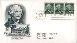 1954 1c Washington Regular Postage First Day Cover First Day Cover