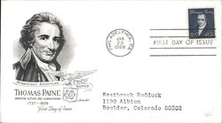 1968 40c Thomas Paine First Day Cover First Day Cover