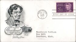 1963 5c Eleanor Roosevelt First Day Cover First Day Cover