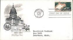 1963 5c West Virginia Statehood FDC First Day Cover