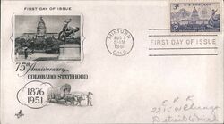 1951 3c Colorado Statehood 75th Anniversary First Day Cover First Day Cover