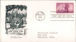 1953 3c New York City 300th Anniversary First Day Cover First Day Cover