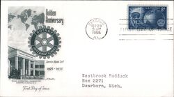 1955 8c Rotary International Golden Anniversary FDC First Day Cover