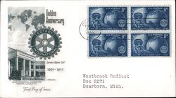 1955 8c Rotary Golden Anniversary FDC First Day Cover