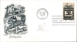 1958 4c Freedom of the Press First Day Cover First Day Cover