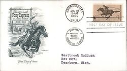 1960 4c Pony Express Centennial First Day Cover First Day Cover