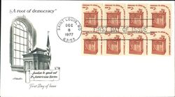 1977 2c Freedom to Speak Out Block of Stamps FDC First Day Cover