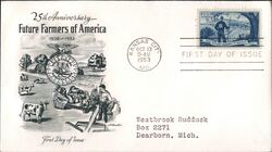 1953 3c Future Farmers of America 25th Anniversary FDC First Day Cover