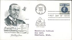 1960 4c Champion of Liberty Thomas G. Masaryk First Day Cover First Day Cover