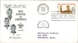 1960 4c Boy Scouts of America 50th Anniversary First Day Cover First Day Cover